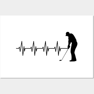 Golfer Heartbeat Posters and Art